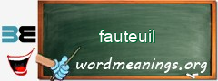 WordMeaning blackboard for fauteuil